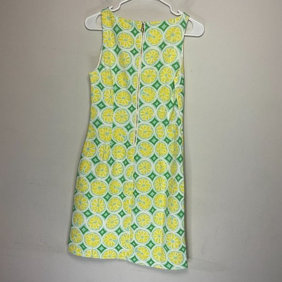 Sail to Sable Women XS Tank Dress Lemon Lime Print Sleeveless Preppy Zip Back - Picture 3 of 8
